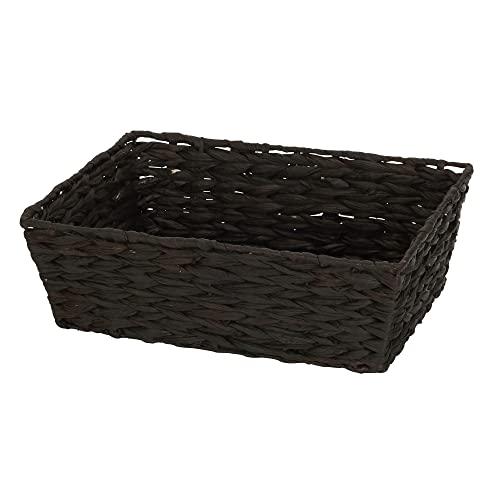Household Essentials Wicker Storage Baskets, Set of 4, Handwoven Accent Baskets, Braided Water Hyacinth, Large, Medium and Small, Storage, Stylish and Versatile, Brown