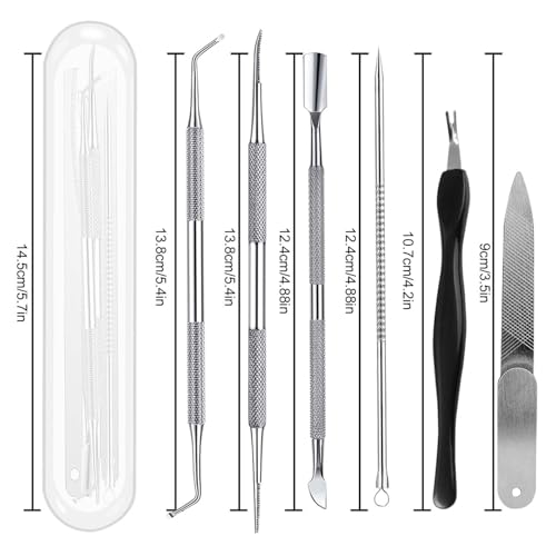 Ingrown Toenail File and Lifter Set 6-Piece Professional Pedicure Tool Kit