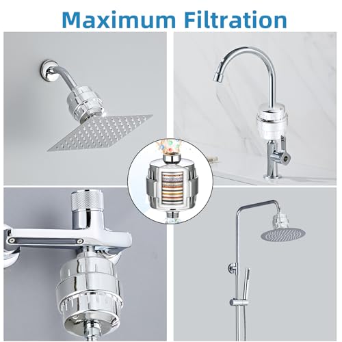 High Output Shower Filter with 2 Replacement Cartridges - Removes Chlorine & Fluoride