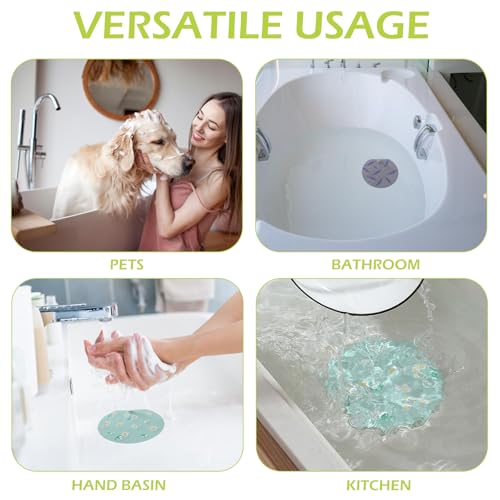 Green 5-Inch Silicone Bathtub Stopper with Suction Cover