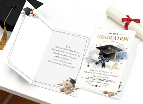FANCYLUCKY Graduation Card - Motivational Congratulations Gift (Model 474)