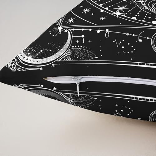 Death Moth Throw Pillow Cover - Black and White, 18" x 18"