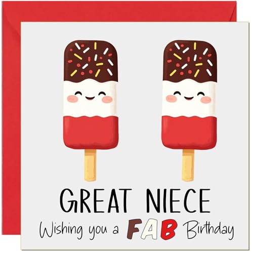 Funny Birthday Card for Great Niece - 'FAB' Ice Lolly Design