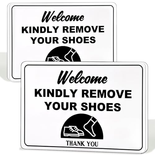 2-Pack Kindly Remove Your Shoes Sign - 6x4 Inch Acrylic for Home & Office