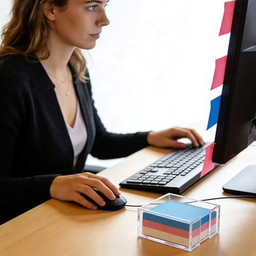 Acrylic Sticky Note Holder for 3x3-Inch Notes - Desk Organizer