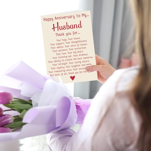 Happy Anniversary Card for Husband - Romantic Design