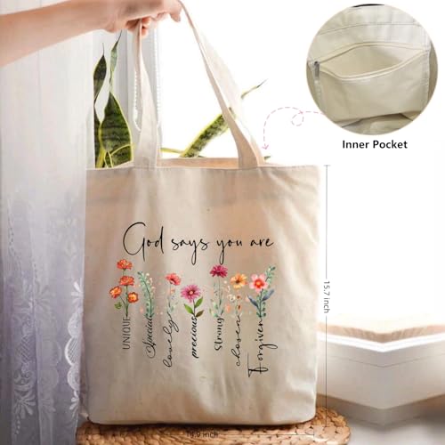 God Says You Are Canvas Tote Bag - Christian Faith Gift