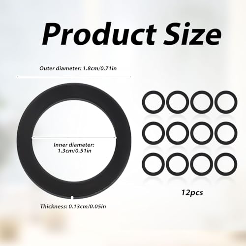 12pcs No.2 Fuel Cap Seals for Coleman 220 Lanterns, Black Fluorine Rubber Lanterns and Stoves Fuel Cap Replacement