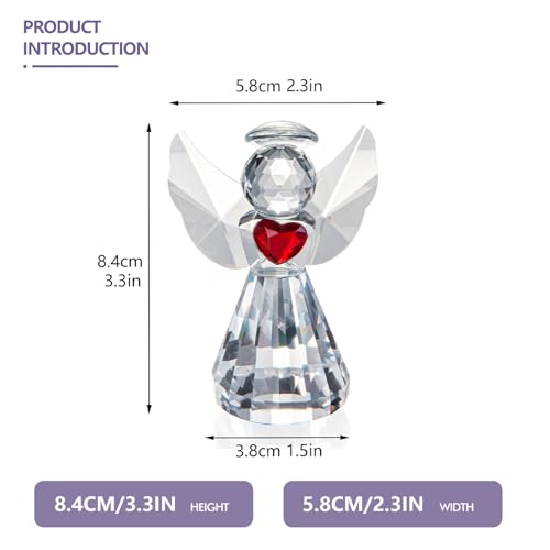 3-Inch Crystal Angel Figurine - Heart Guardian Angel Statue