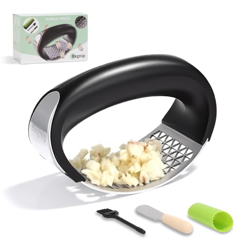 Stainless Steel Garlic Press Rocker – Effortless Squeeze for Easy Mincing