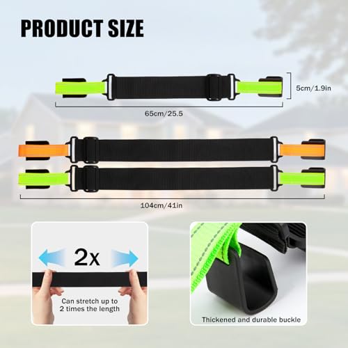 Adjustable Animal-Proof Trash Can Locks with Reflective Strips - 2 Pack