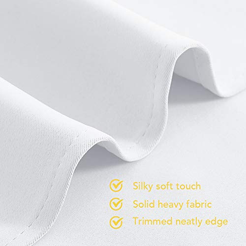 NICETOWN White Grommet Curtains - 42"W x 54"L Light Filtering Drapes (2 Panels)