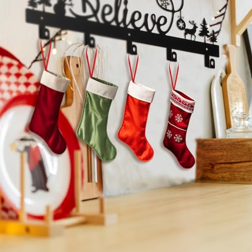 Christmas Stocking Wall Rack with 5 Hangers - Holiday Decor Organizer
