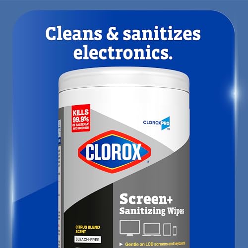 CloroxPro Clorox Screen+ Sanitizing Wipes, 75 Count for Electronics