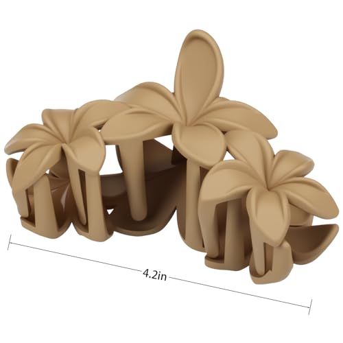 Flower Hair Claw Clips, 4 Pack Large Matte Daisy Clips for Thick Hair