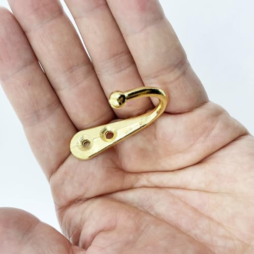 VIPERMARK 4 Pcs Wall Mounted Hooks - Gold Zinc Alloy Hangers