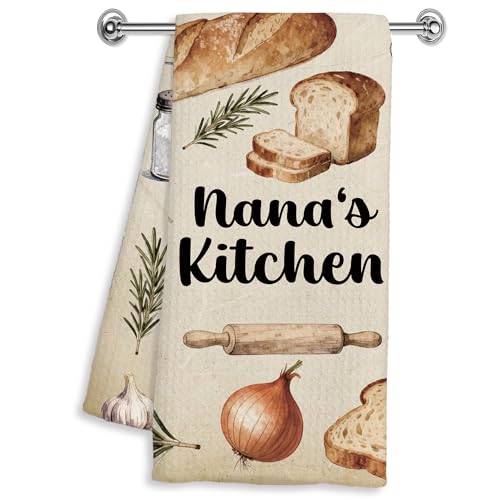 Nana’s Kitchen Waffle Weave Dish Towel - Decorative 16x24 Inch Gift