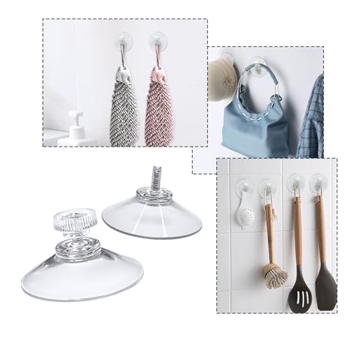 12 Pack Clear Suction Cups 40mm | No Drill Holders for Smooth Surfaces