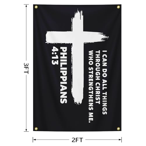 Philippians 4:13 Christian Flag - 2x3 ft Inspirational Decor