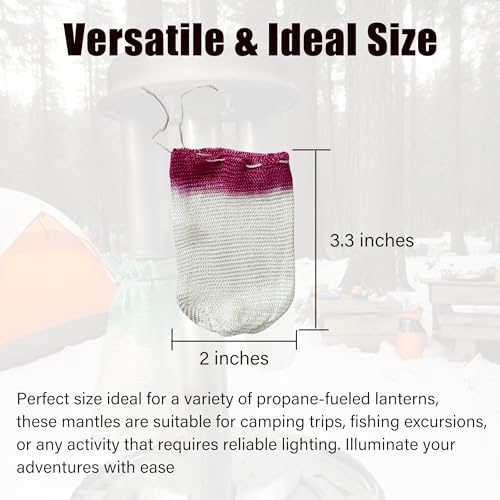20-Pack Propane Lantern Mantles- U-Shape Design for Propane Lamps-String Tie for Outdoor Camping Lanterns