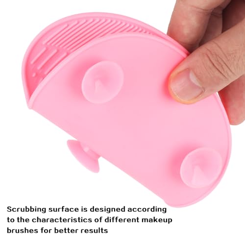 2 Pcs Silicone Makeup Brush Cleaner Mat with Suction Cup