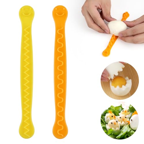XIHIRCD 2pcs Fancy Cut Egg Cutter Set for Bento and Creative Breakfast