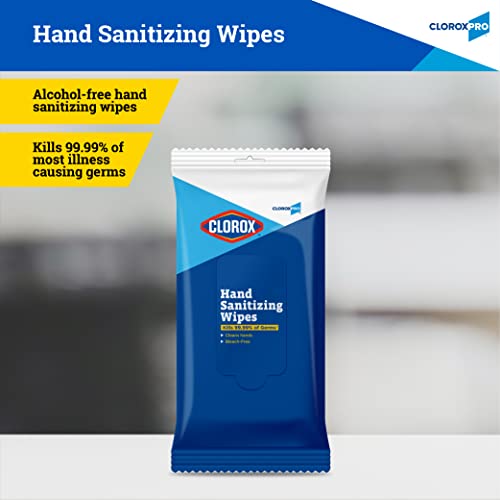 Clorox Pro Alcohol-Free Sanitizing Hand Wipes, BZK, 20 Count