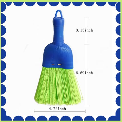 Handheld Whisk Broom with Durable Poly Fiber Bristles for Home and Car