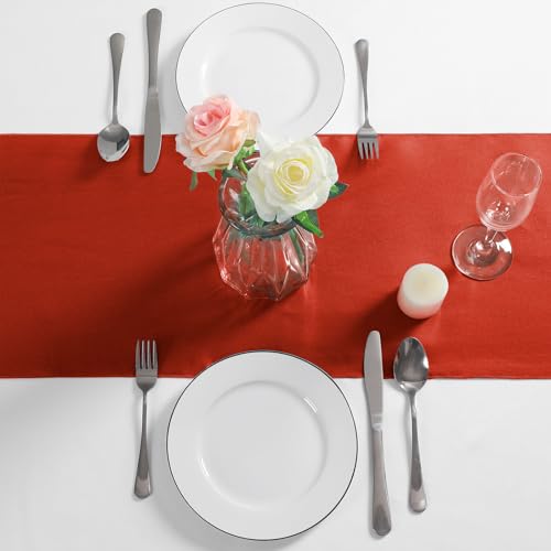 Manyshofu Rust Satin Table Runner 12x108 Inch 4 Pack