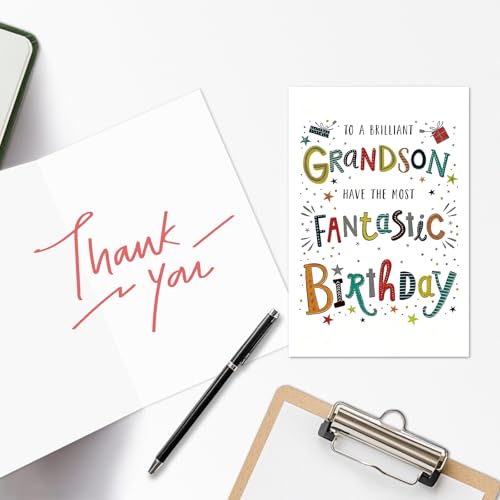 Grandson Birthday Card for Young Men and Boys with Envelope
