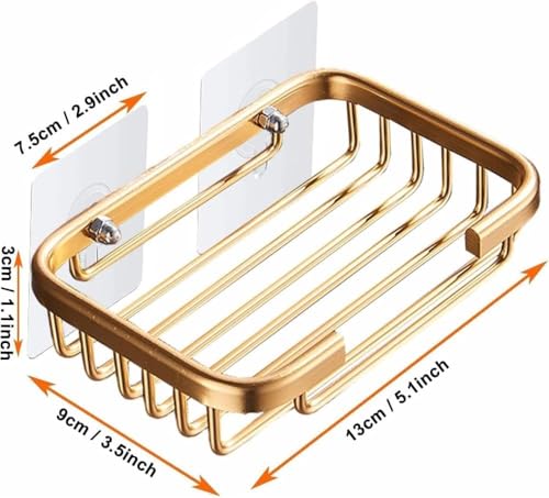 Stainless Steel Soap Holder - Adhesive No-Drill Shower Wall Soap Shelf