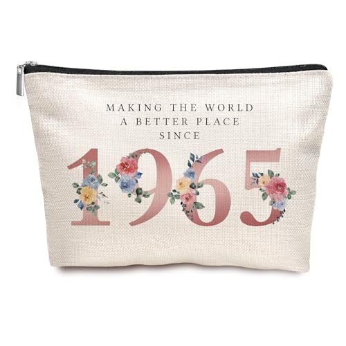 1965 Vintage 61st Birthday Makeup Bag for Women Travel Cosmetic Pouch