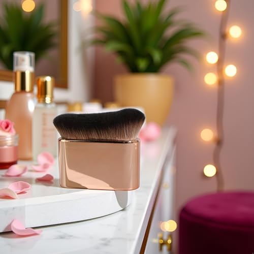 Self Tanning Brush Rose Gold Soft Bristles for Face and Body Makeup