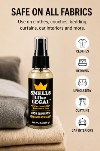 Lemongrass Odor Eliminator Spray - 3 oz Fabric Safe Deodorizer