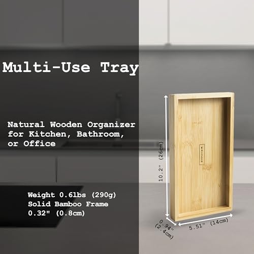 Kaizen Bamboo Utensil Drawer Organizer - Premium Kitchen Storage Tray