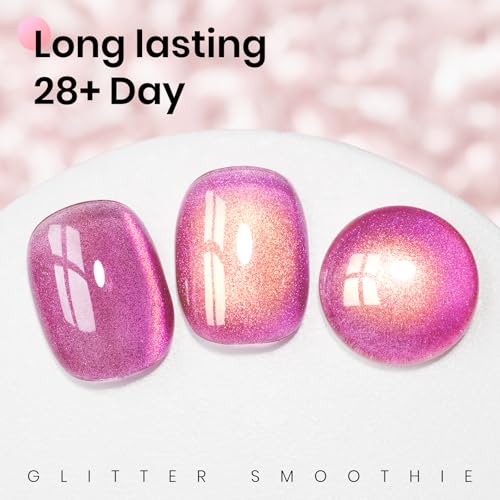 MIZHSE Pink Cat Eye Gel Nail Polish with Magnet Stick Starry Effect