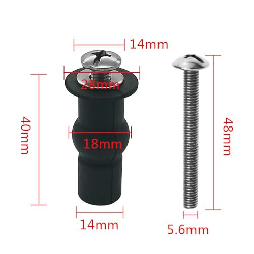 Toilet Seat Hinge Bolt Screws 4 Pack with Metal Washers