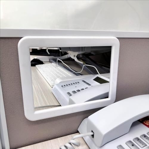 MIHAGUTY Magnetic Locker Mirror 5x7 White Small Real Glass Mirror