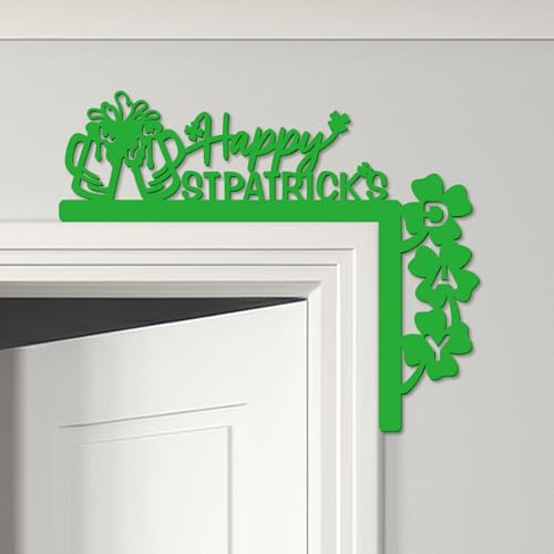 St. Patrick's Day Wooden Shamrock Door Corner Decor - 11x8.9in