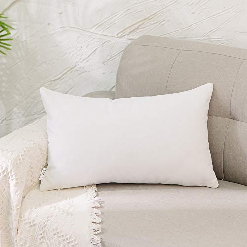 Pure White Decorative Throw Pillow Cover 12" x 20" with Zipper