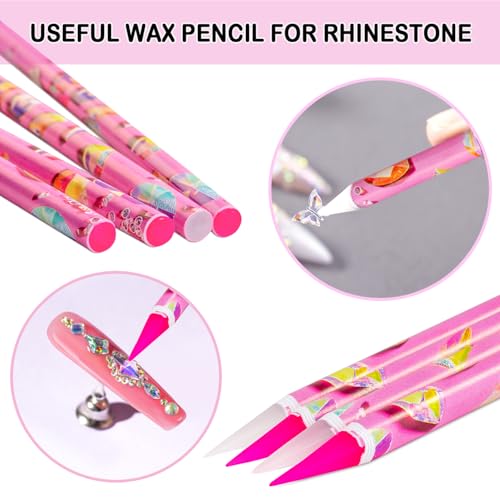 Haozher 8-Piece Rhinestone Picker Tool Kit with Wax Pencils and Trays