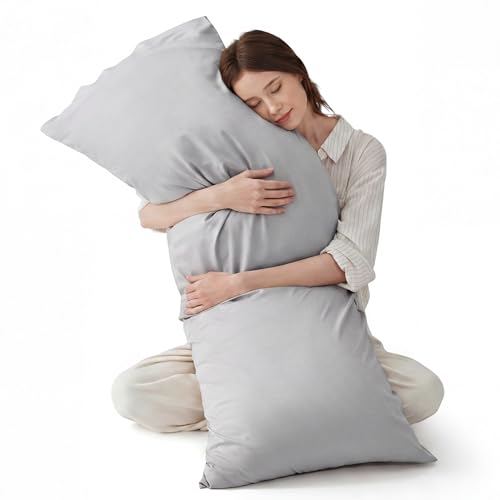 Bedsure Body Pillowcase, Light Grey, 20" x 54", Rayon from Bamboo
