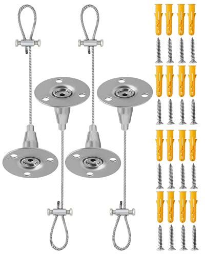 Heavy Duty 4-Pack Ceiling Closet Rod Support Brackets - Adjustable Stainless Steel