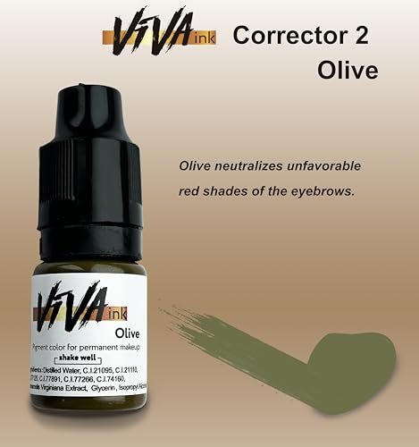 VIVAINK Permanent Makeup Correction Pigment 0.2oz Olive