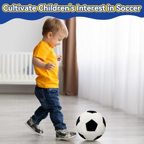 Fluffy Soccer Pillow - 8" Plush Decorative Soccer Ball for Kids