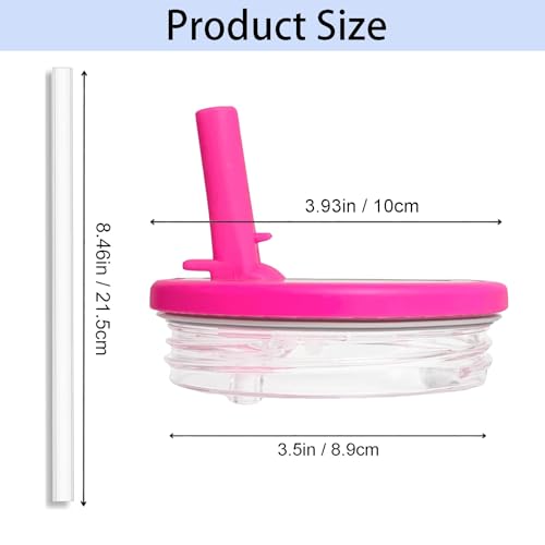 2 Pack 40 oz Tumbler Flip Straw Lid Replacement Compatible for Stanley Quencher, Leak-Proof Splash Resistant Tumbler Lids,Reusable Tumbler Cover for Stanley Cup (Rose Red)