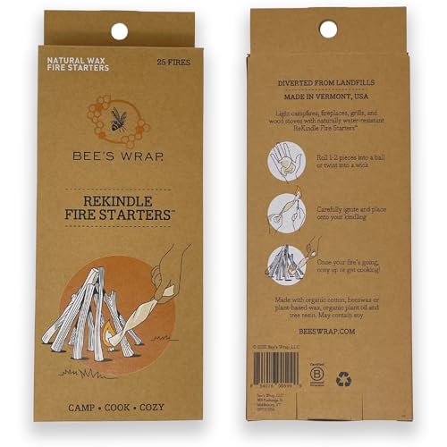 Bee's Wrap ReKindle Natural Fire Starters - 25 Uses for Indoor & Outdoor