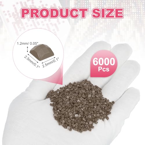 PATIKIL 6000 Pcs Square Diamond Art Painting Drills Brown Beads