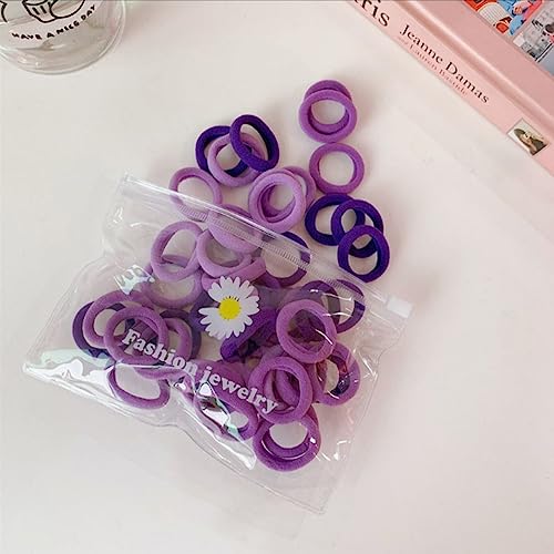50pcs Cotton Seamless Hair Ties & Elastic Ponytail Holders for Thin Hair
