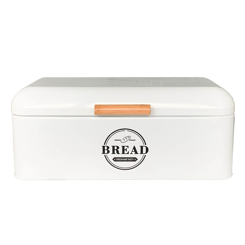 SOTECH Large White Bread Box with Lid,Farmhouse Bread Box in White Metal Extra Large Bread Storage Container for Kitchen Countertop and Room Decor